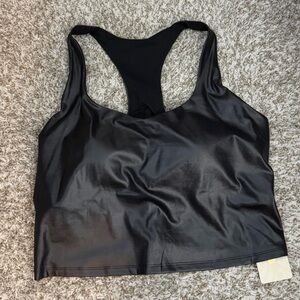 NWT Fabletics Anywhere Shine Built-in-Bra Tank Size 2X Black Shine